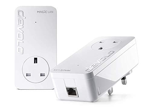 Image of devolo Magic 1-1200 LAN Powerline Starter Kit, Stable Home Working, High Performance (Up to 1200 Mbps for Your Powerline Home Network, Internet from Any Wall Socket, Plug and Play, Easy Config)