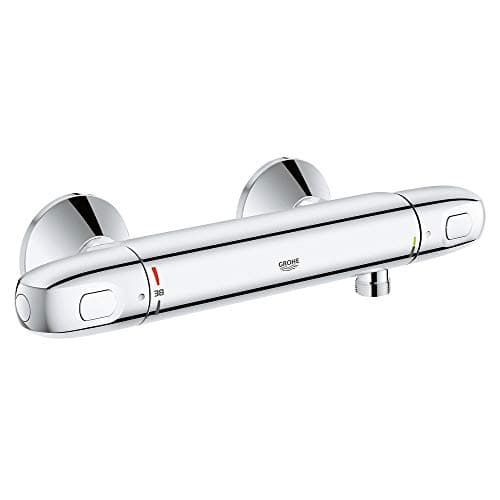 Image of GROHE Grohtherm 800 - Thermostatic Shower Mixer (Precise Temperature Control, Safety Button at 38°C, Water Saving, Bottom Outlet 1/2"), Chrome, 34558000