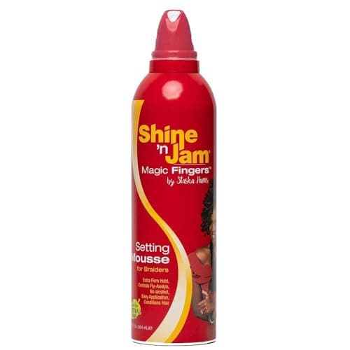 Image of Ampro Shine 'N Jam Magic Fingers Setting Mousse For Braiders | Extra Firm hold - 12oz (354ml)