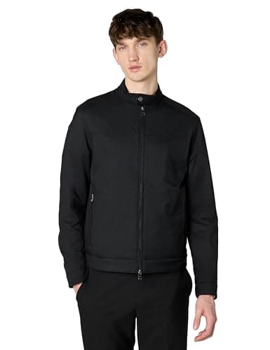 Image of Michael Kors Men's Nylon Racer Jacket, Black, XL