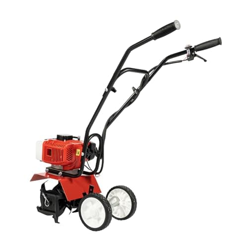 Image of Garden Tiller 52CC Petrol Engine 1900W 2 Stroke Lawn Cultivator Rotovator Soil
