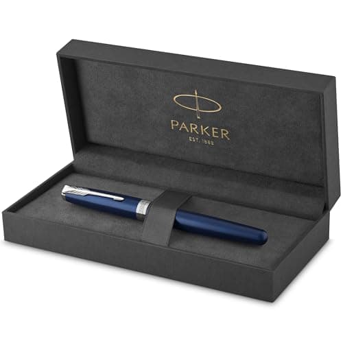 Image of Parker Sonnet Rollerball Pen | Blue Lacquer with Palladium Trim | Fine Point Black Ink | Gift Box