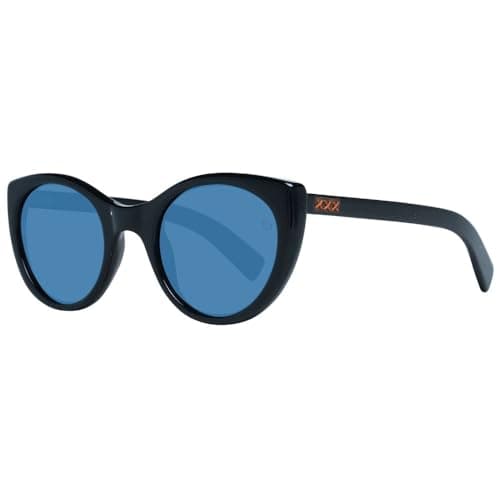 Image of ERMENEGILDO ZEGNA Unisex Adults’ ZC0009 Sunglasses, Black (Nero LucidoBlu), 50