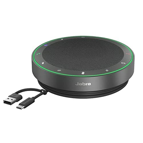 Image of Jabra Speak2 75 Wireless Bluetooth Speakerphone with 4 Noise-cancelling Mics, Full-range 65mm Speaker and Super-wideband Audio - MS Teams Certified, Works with Other Platforms - Dark Grey