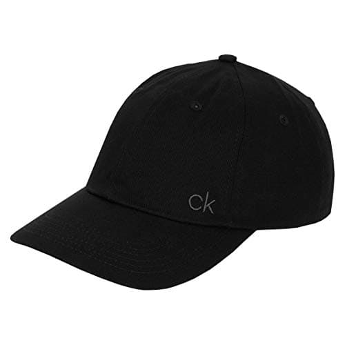 Image of Calvin Klein Mens Classic Cotton 6 Panel Cap - Black/Charcoal - One Size