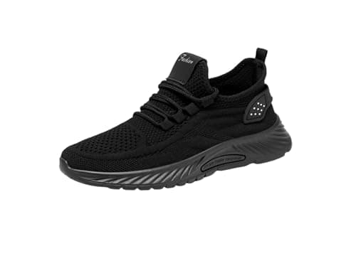 Image of Womens Trainers Shoes Slip On Ladies Walking Running Sneakers Gym Comfortable Tennis Lightweight Casual Breathable Sport Shoe- 36 Black