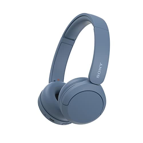 Image of Sony WH-CH520 Wireless Bluetooth On-Ear Headphones, Lightweight Design, Up to 50hr Battery Life, Quick Charge, EQ, Clear Call Quality, iOS & Android - Blue