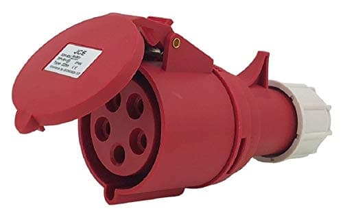 Image of JCE 32Amp 5 Pin Red Trailing Socket Connector 415V IP44 Splashproof rated 3 Phase