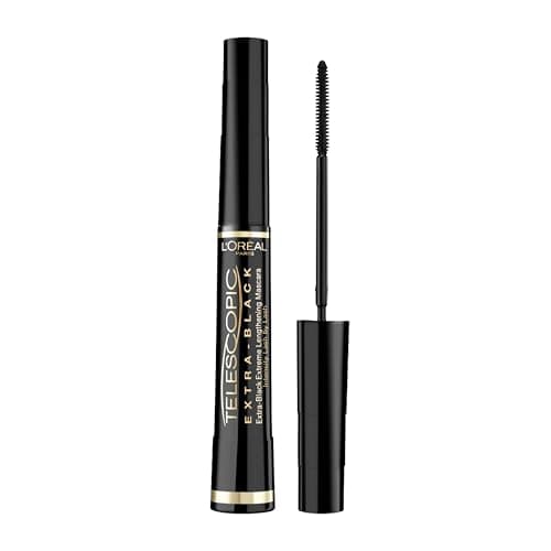Image of L'Oréal Paris Mascara, Telescopic Mascara Extra Black for Intense Definition & Length, Precise Application Brush for Up to 71% Lengthening Effect*, Smudge-Proof and Ophthalmologist Tested