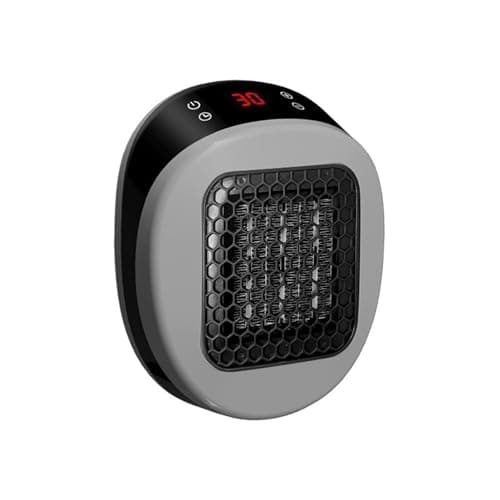 Image of Luna Heater Plug In, 600W Portable Space Heaters, Mini Heater With Remote Control, Rapid Ceramic Heating In 3 Seconds, Ptc Ceramic Heating Element, 12 Hour Timer, LED Display (Gray)
