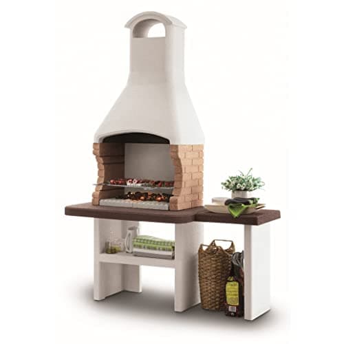 Image of Jesolo 2 Masonry Charcoal BBQ Grill with Side Table - Stone Barbecue for the Garden by Palazzetti