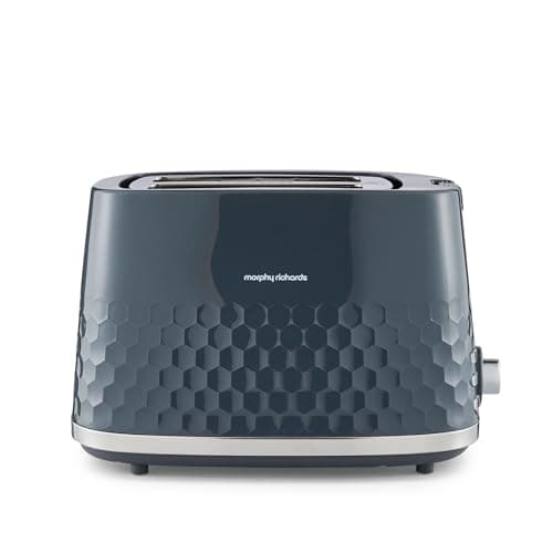 Image of Morphy Richards Hive 2 Slice Toaster, Variable Browning, Removable Crumb Tray, Cancel, Defrost, Reheat, Anti-jam feature, Gloss Finish, 850W, Grey, 220033'