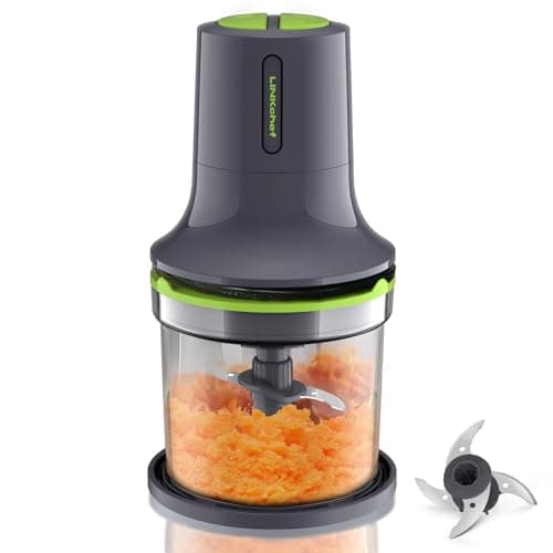 Image of LINKChef Food Processor, Mini Chopper Food Processor Electric, 500ml Capacity Bowl, 2 Speed, 4 Bi-Level Blades, Power Cord Storage, Mini Food Processors for Meat, Vegetables,Onion and Baby Food, 260W