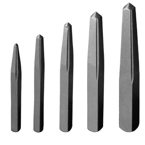 Image of Uadme Easy Out Bolt Screw Extractor Set, 5 Sizes Square Type Straight Fluted, Bolt Remover for Home Repairs and Stripped Screw Broken Spark Plug Removal