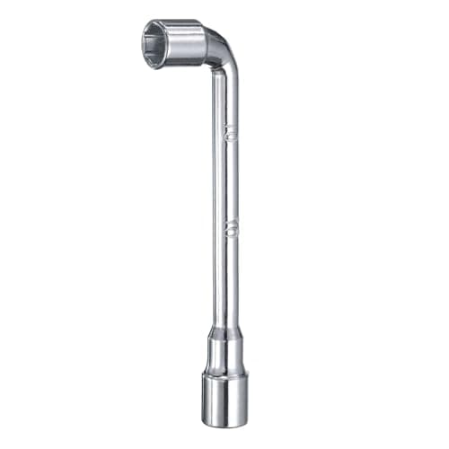 Image of sourcing map L Shaped Angled Hex Socket Wrench 10mm 45# Steel Double Ended Metric 6 Point Tubular Socket Spanner for General Repairing, Pipeline, Bicycle Car Maintenance