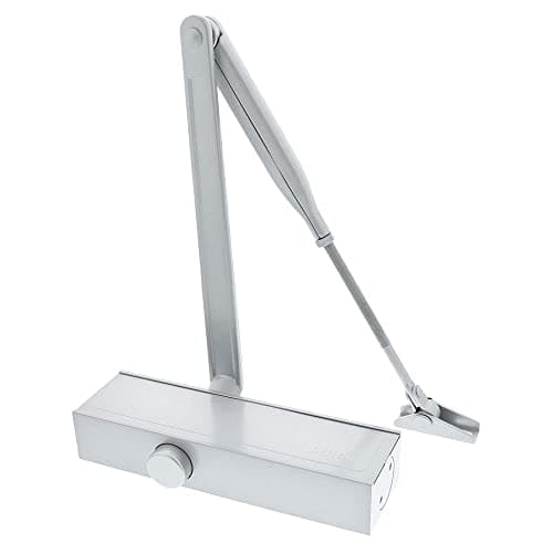Image of Briton 1110.SES Size 2-4 CE Door Closer Template Trimplate C/W Screw Thread Arm for Fire Doors - Silver