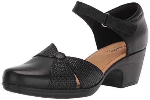 Image of Clarks Women's Emily Rae Pump, Black Leather, 4.5 UK