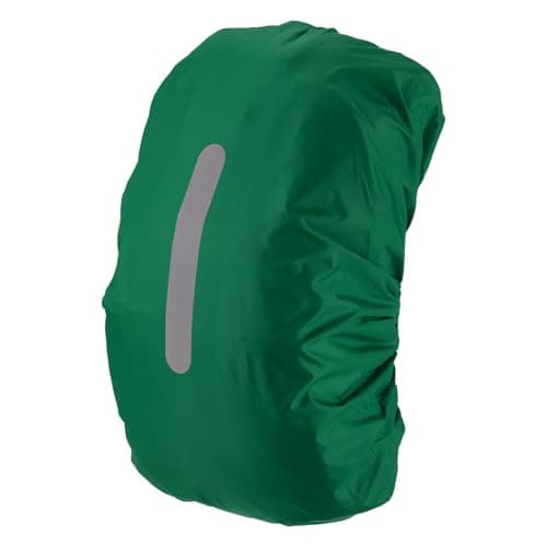Image of M METERXITY Waterproof Backpack Rain Cover, 75L-85L Waterproof Backpack Cover, Bag Rain Cover with a Vertical Reflective Strap for Hiking/Biking/Camping/Outdoor Traveling [Postal Green]