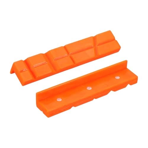 Image of sourcing map 1 Set Vise Jaw Pads 5" Rubber V-Shape Magnetic Vise Soft Jaws Standard Anti-Scratches Vice Covers Tools for DIY Making Woodworking Clamping Plumbing, Orange