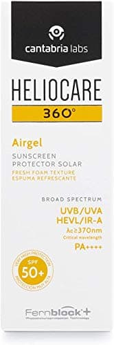 Image of Heliocare 360 Airgel SPF50+ 60ml | Mousse Sunscreen for Face & Neck | UVA UVB Visible Light Infrared-A Anti-Ageing Sun Protection | Suits All Skin Types | Matte Finish | Supercharged with Antioxidants
