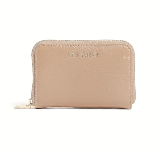 Image of Ted Baker Crinnie Crinkle Icon Small Zip Around Purse Stone Taupe