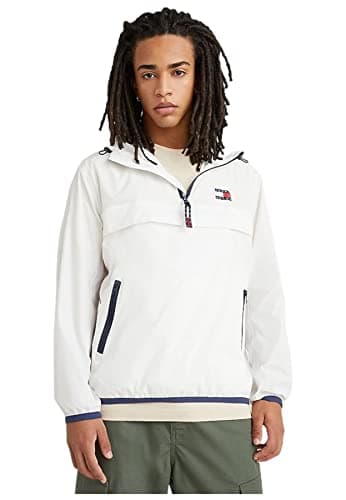 Image of Tommy Jeans Men's Packable Tech Chicago Popover Jacket, White, S