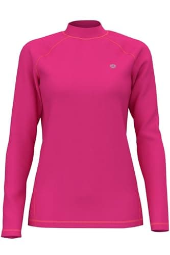 Image of Womens Long-Sleeve Surfing Rashguards - Female UV Protection Active Water Sport Swim Tee Breathable Rash Shirt Quickdrying Beach Wet Top Peach Pink 14