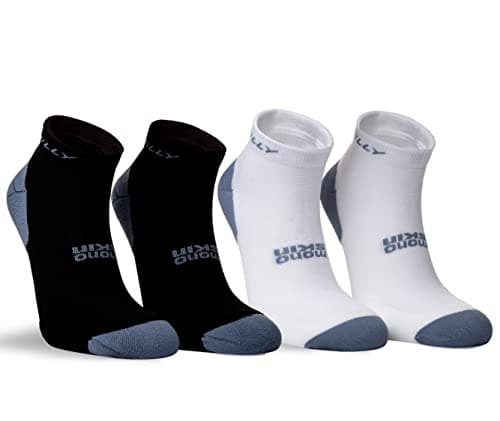 Image of Hilly Unisex Active - Quarter Min (Twin Pack) Cushioning, Running Sock, White/Black/Grey, L UK