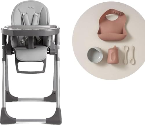 Image of Silver Cross - Buffet Highchair with Mealtime Set - Baby Chair - Portable Highchair - Newborns to 3 Years - Grey