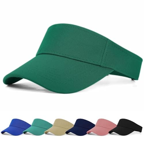 Image of FCHUI Sun Visor Cap - Women Ponytail Baseball Cap for Women and Ladies, Long Peak Thicker Sweatband Adjustable Hat for Golf Cycling Fishing Tennis Running Jogging Visor Hats for Men (Green)