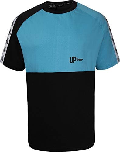 Image of Uptheir Men's Eagle Cut & Sew Crew Neck T-Shirt - Blue Black (UK, Alpha, XL, Regular, Regular)