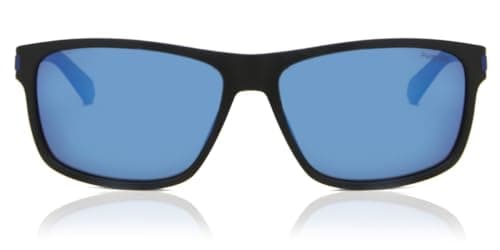 Image of Polaroid Pld 2121/s 0VK/5X MTBLK BLUE Sunglasses Men's Polycarbonate, Standard, 58