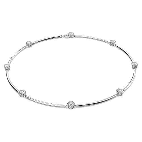 Image of Swarovski Constella Necklace, White Crystal with Zirconia Accents, Rhodium Plated Necklace, from the Constella Collection