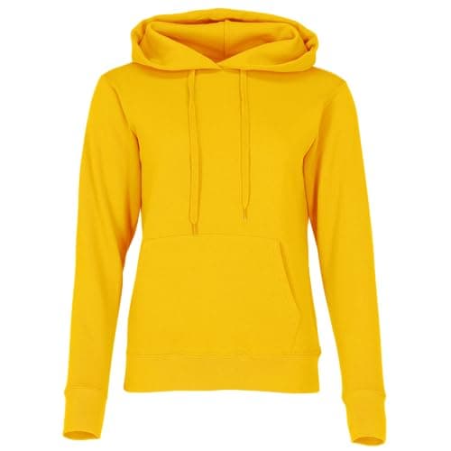 Image of Fruit of the Loom Women's Pull-over Classic Hooded Sweatshirt Clasic, Yellow (Sunflower Yellow), XS UK