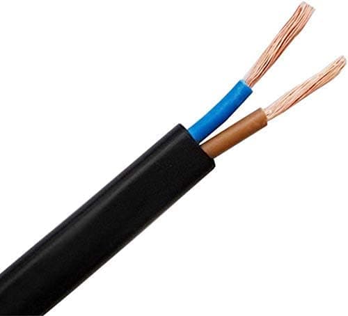 Image of Mr.Gadget's Solutions Electrical Wire / 2 Core Black PVC Mains Electrical Cable Copper Wire High Temperature Resistance 2 Core 0.75 mm² Power Twin - 5 Metre Cut Length Flexible Pond Cable