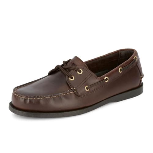 Image of DOCKERS Men's Vargas Leather Casual Classic Boat Shoe, Raisin, 8 UK