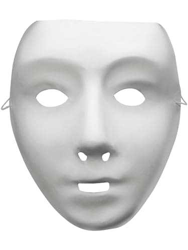 Image of Smiffys Robot Mask, White on Elastic, Eyemasks Fancy Dress, Adult Dress Up Masks