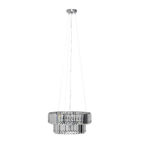Image of MiniSun | 5 Way Tiered Chrome and Clear Crystal Ceiling Light Pendant Fitting | Pendant Lights, Home Décor & Improvement Essential | Mains Wired