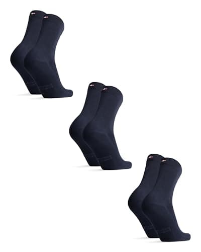 Image of DANISH ENDURANCE Bamboo Socks, Breathable Anti Sweat Socks, Soft, Everyday Wear, for Men & Women, Unisex, 6 Pack, Navy Blue 3-pack, 9-12
