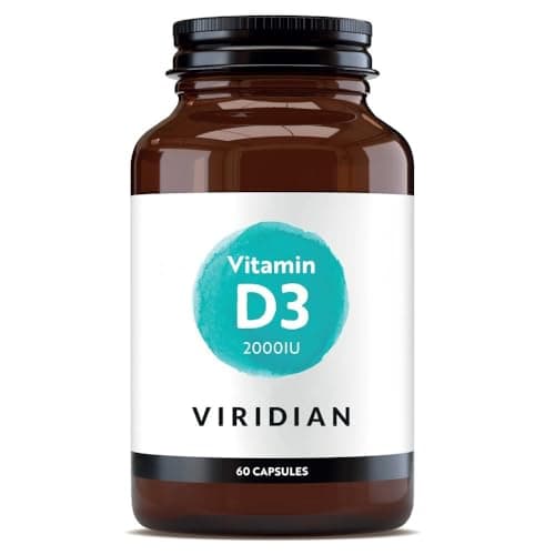 Image of Viridian - Vitamin D3 2000iu - 60 Caps | Contributes to Normal Bones, Teeth, Muscle Function & Immunity | Vegan Form of Vitamin D | High Strength Dosage | Nutritionist Formulated