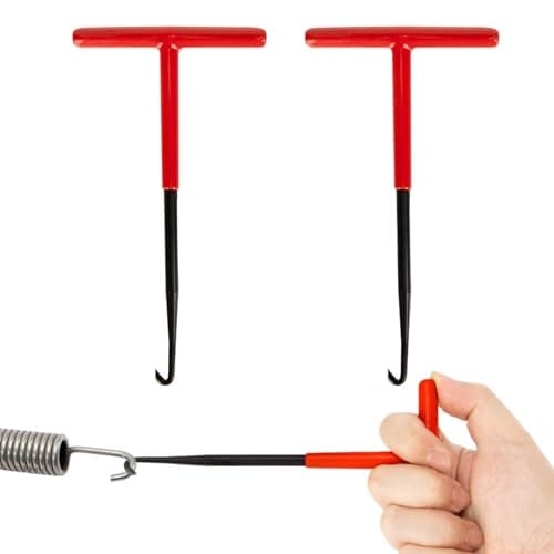 Image of 2 Pieces Exhaust Spring Puller Tool - PSLER Universal T Shaped Handle Motorcycle Exhaust Spring Hook with Rubber Coating Accessories for Snowmobile, Dirt Bike and Lawn Mower