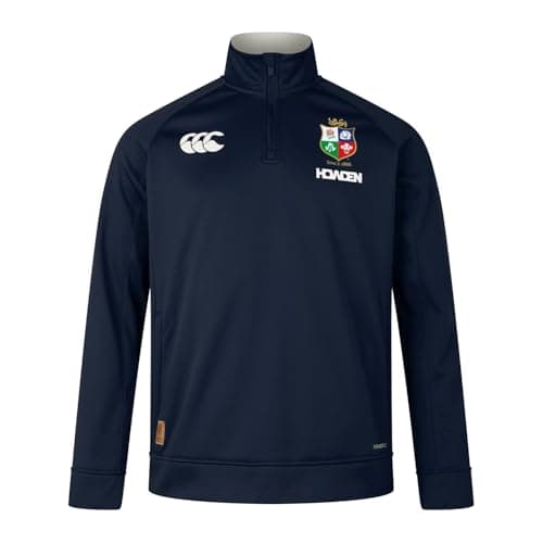 Image of Canterbury Men's Official British & Irish Lions Quarter-Zip Fleece | Rugby Jacket | Thermal Regulation, Dark Sapphire, S