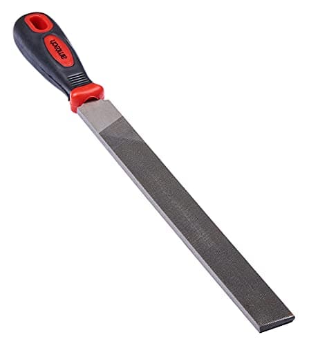 Image of Amtech – Flat File, Heat-Treated Carbon Steel Second-Cut Blade, Comfort Handle for Metal Shaping & Deburring, Suitable for Ferrous & Non-Ferrous Metals, Workshop & Garage Use, 250mm