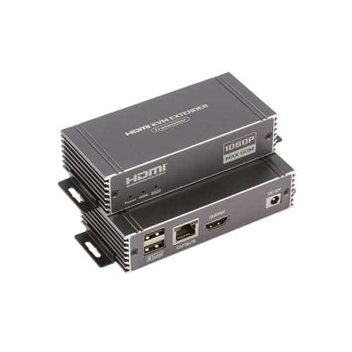 Image of 60M HDMI KVM Extender HDMI Extender with USB KVM Control RJ45 60m over over Cat5e/Cat6 POC with Loop Support USB Keyboard Mouse for PC Computer
