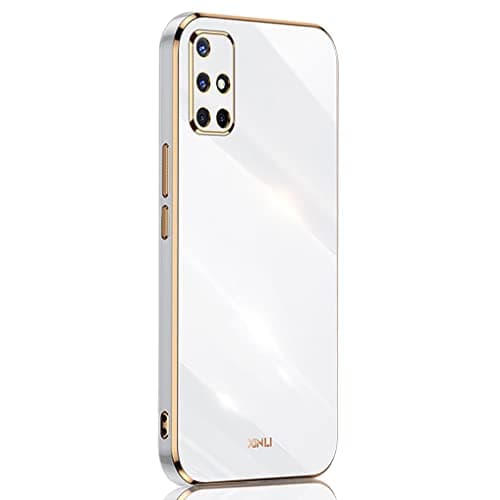 Image of SEAHAI Case for Samsung Galaxy A71, Ultra Thin Premium TPU Bumper Shockproof Soft Cover Electroplating Phnom Penh Design Silicone Skin Slim Case, White