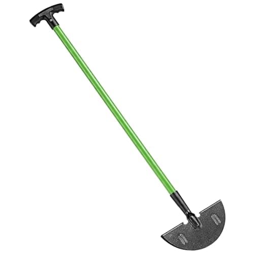 Image of SALTEASY Heavy Duty Lawn Edger Tool with Long T-Handle, Carbon Steel Half Moon Blade Wide Footplate, for Borders Sidewalks Driveways & Garden Edging Hoe