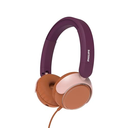 Image of Philips TAK2000MP 2000 Series On Ear Wired Kids Foldable Headphones - Volume Limited, Audio Sharing, 3.5mm and USB-C Cable included - Magenta Purple