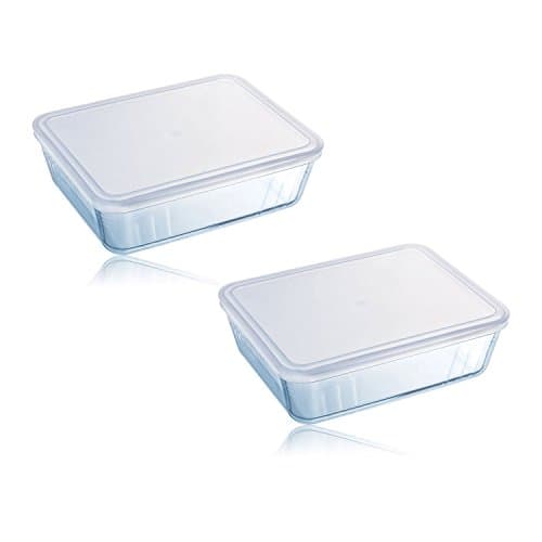 Image of Pyrex Cook & Store 2 Piece 1.5L Rectangular Glass Baking Dish With Plastic Lid