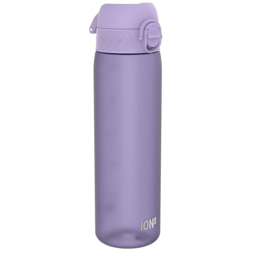 Image of Ion8 Water Bottle, 500 ml/18 oz, Leak Proof, Easy to Open, Secure Lock, Dishwasher Safe, BPA Free, Hygienic Flip Cover, Carry Handle, Fits Cup Holders, Easy Clean, Carbon Neutral, Purple