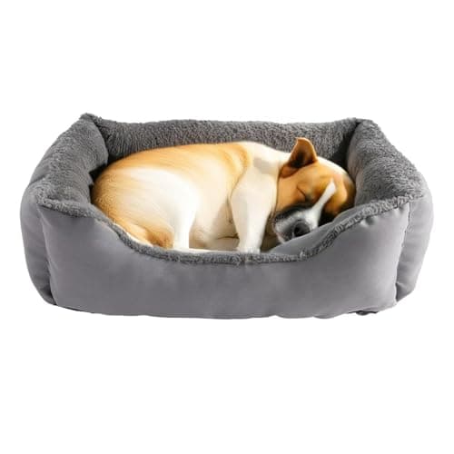 Image of Daniel James Cat & Dog Bed - Washable Fleece Pet Cat Dog Sofa Bed with Non-Slip Base - Soft Cosy Mattress Cushion for Small, Medium, Large Pets - Extra Small, Grey